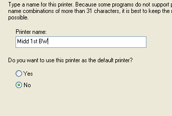 Naming printer