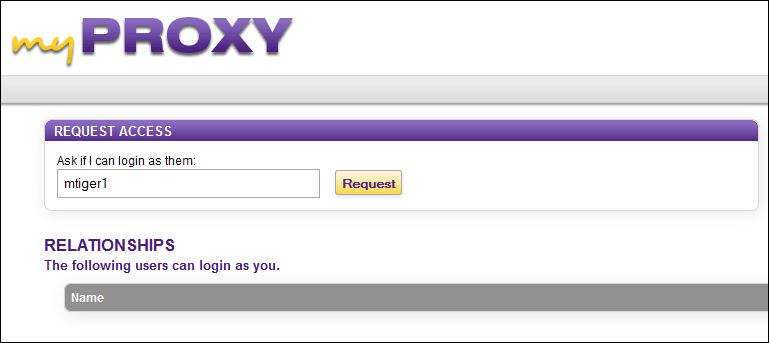 myProxy Request Access
