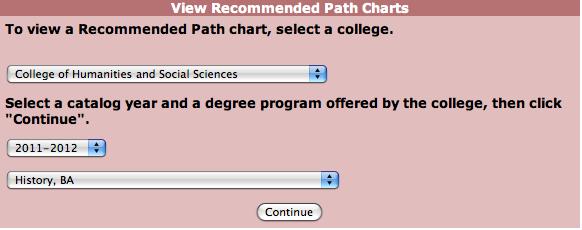 college, year and degree program