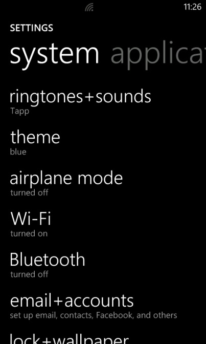 WiFi settings and options 