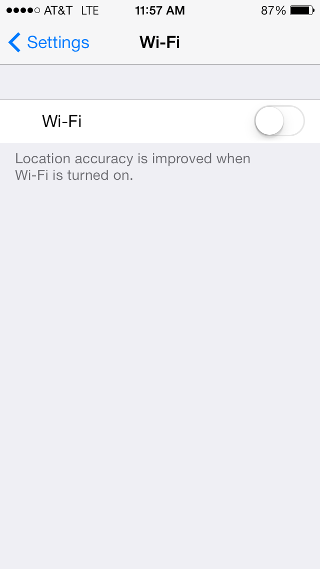 The Wi-Fi on/off switch in settings.