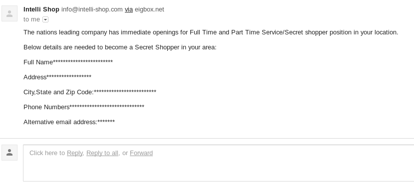 Example of a Fake Job and Money Muel Scam