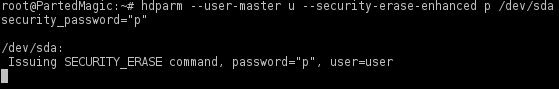 regular security erase command  