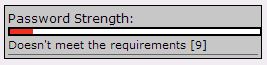 the Option Red for Password Strength.