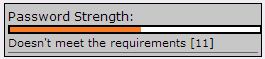  the Option Orange for Password Strength.