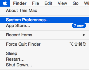 System Preferences option