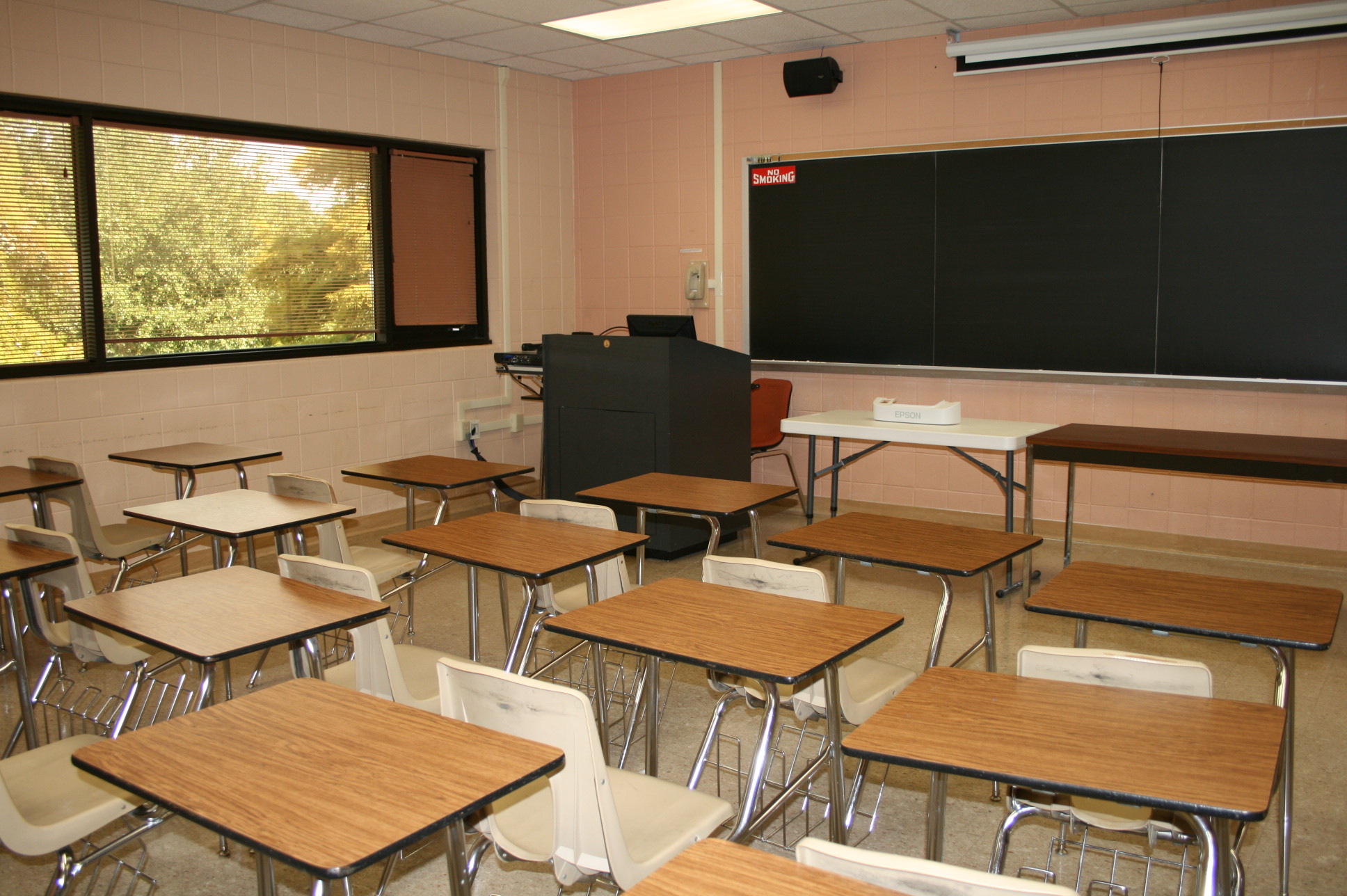 An image of Tureaud 226 taken from the back of the classroom