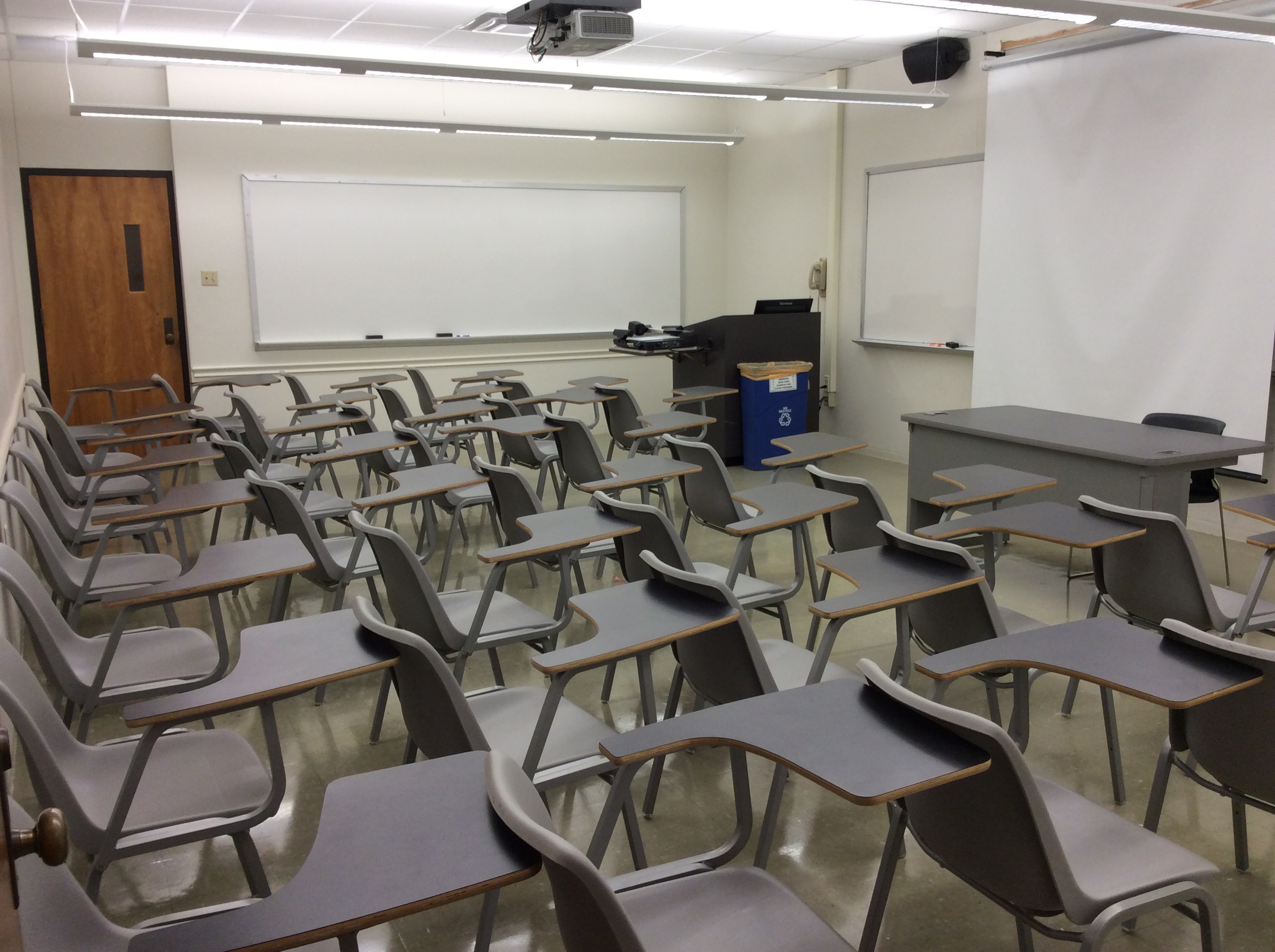 Lockett room 136 from one side of the classroom