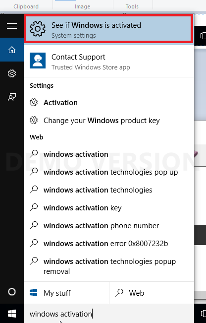 the see if windows is activated screen
