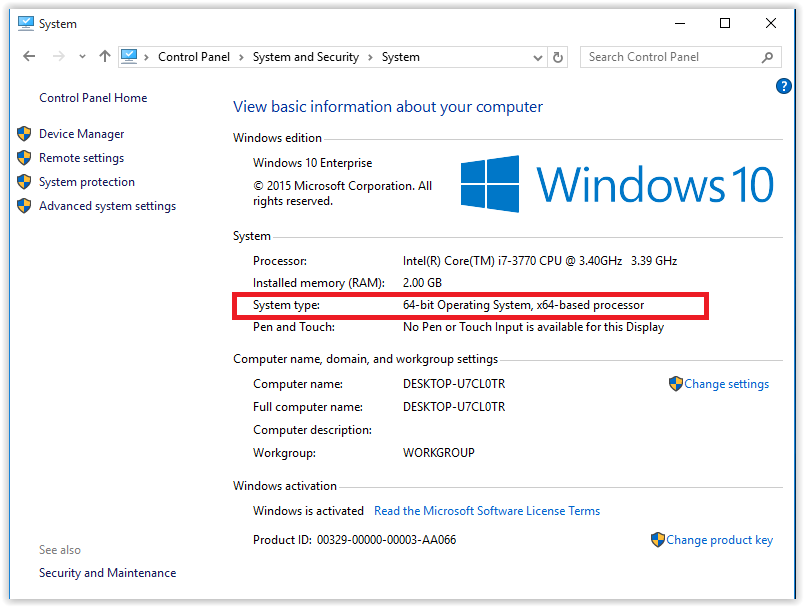 Windows 10 System Information