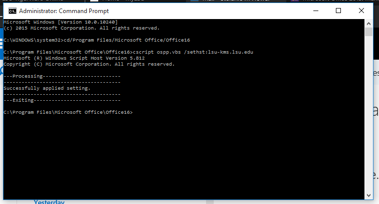 Administrator Command Prompt C: \Program