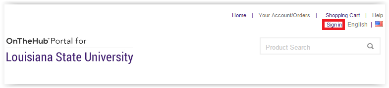 The OnTheHub Sign-in button at on top right-hand corner of the screen.
