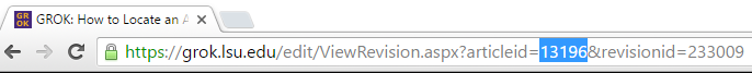 the U R L of a GROK article on the address bar beside "articleid="