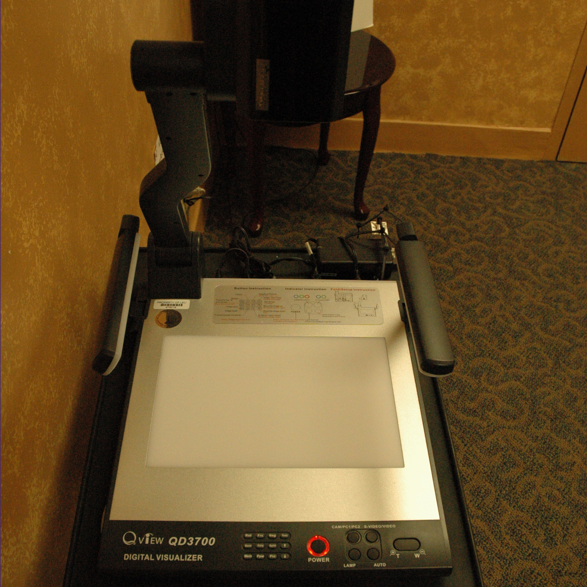 View of Projector in video conference room.