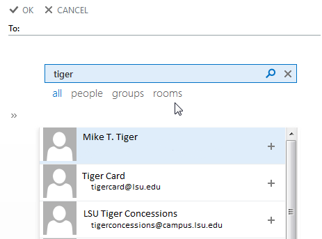 typed text into the search bar