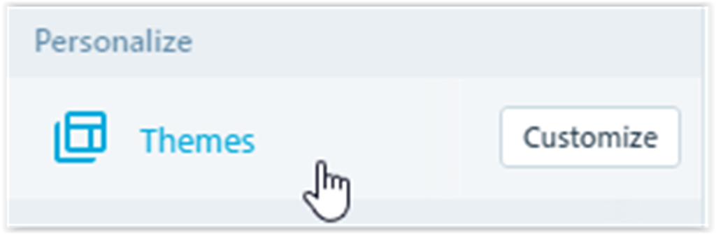 theme option under the personalization header