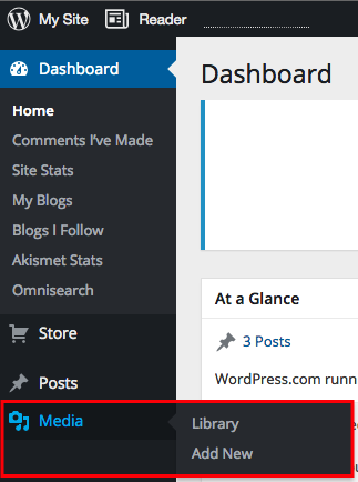 Wordpress media dropdown menu