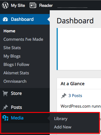 Wordpress media dropdown menu 