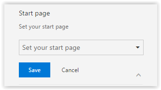 start page selection drop down box