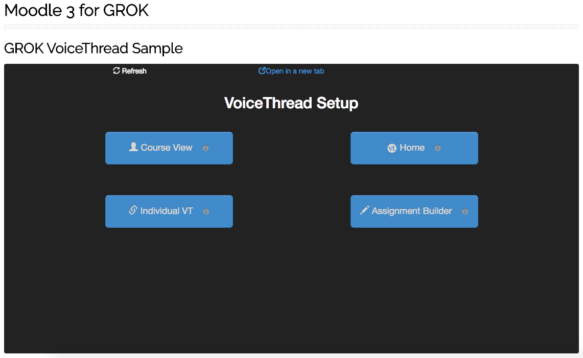 VoiceThread menu