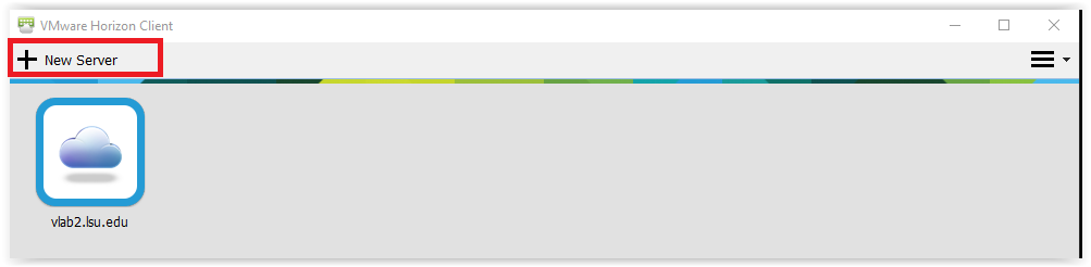 vmware new server button