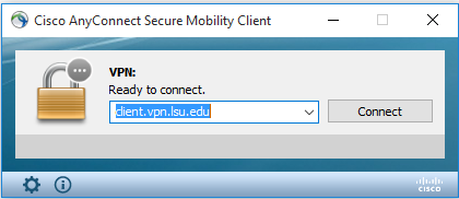 client connect page with Connect button highlighted