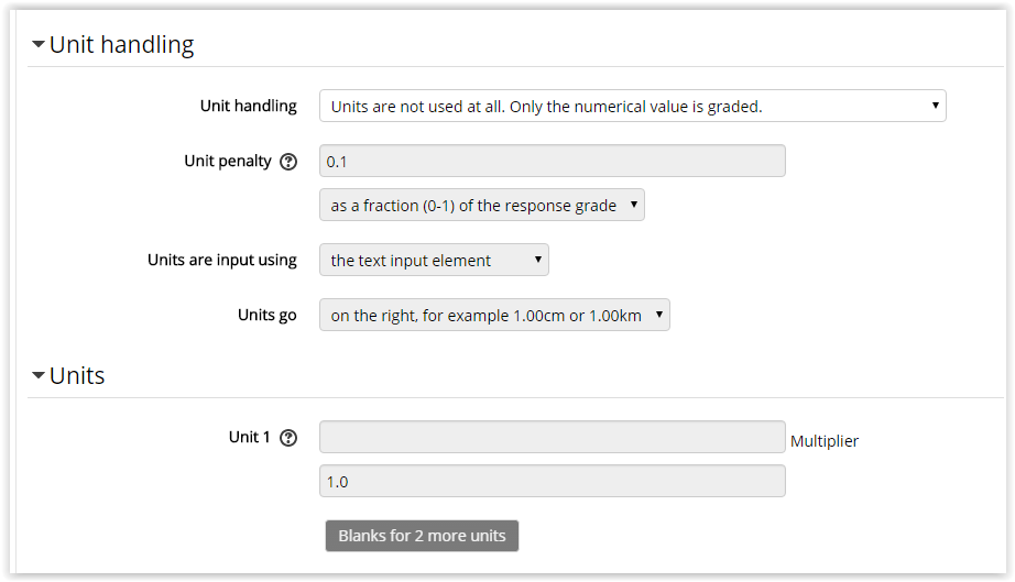 Units Handling and Units settings