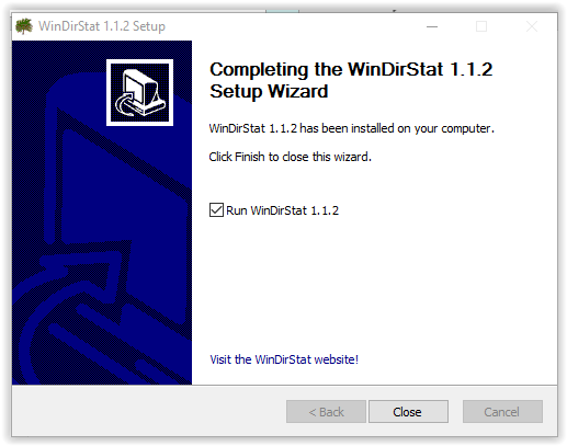 closing the setup wizard