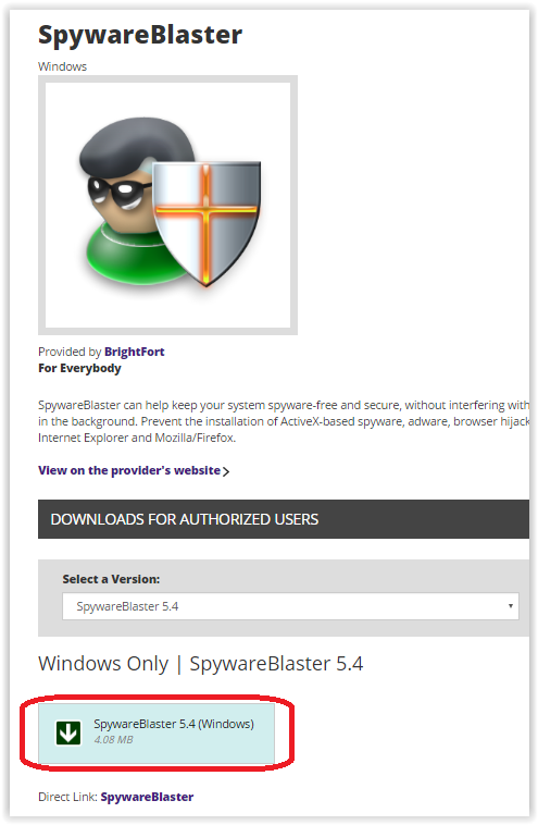 spyware blaster download link