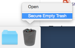 Secure empty trash option