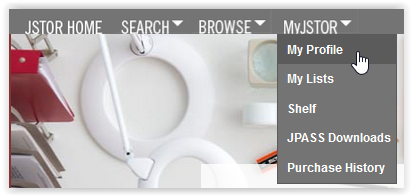 MyJSTOR/My profile in jstor