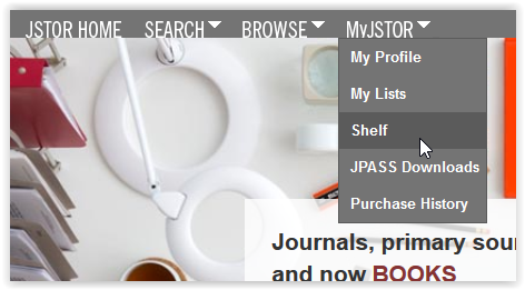opening the JSTOR shelf