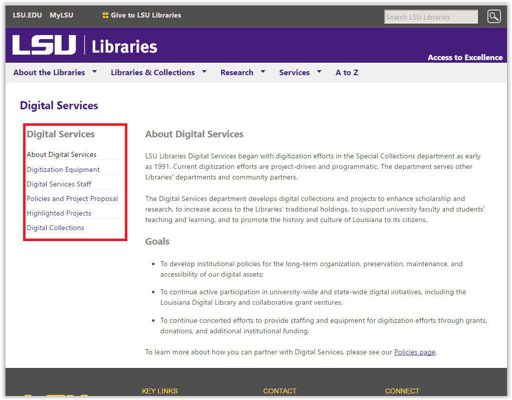 LSU library digital services