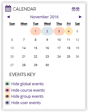 Group event shown on calendar icon in moodle