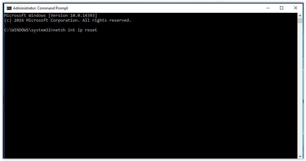 reset tcp/ip stack