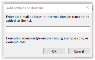entering the email of a potential blocked sender