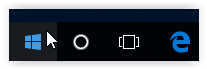 windows start button on the taskbar