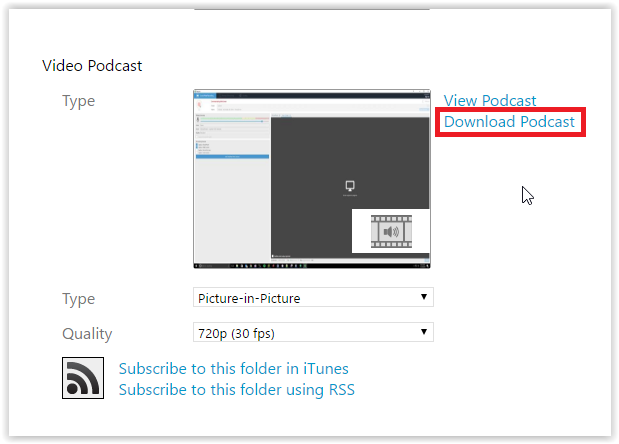 Download podcast button