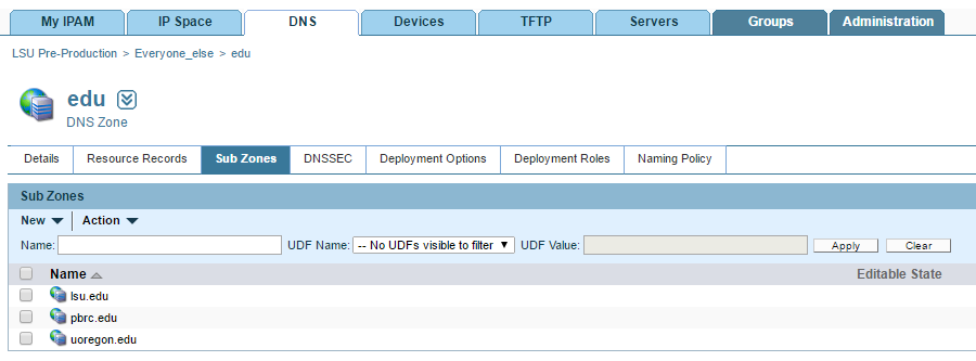 B A M Edu under the Zones tab