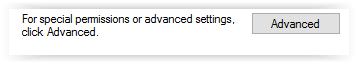 Advanced button on the permissions tab