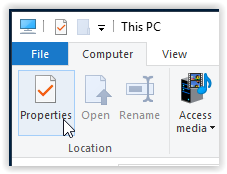 this pc properties button