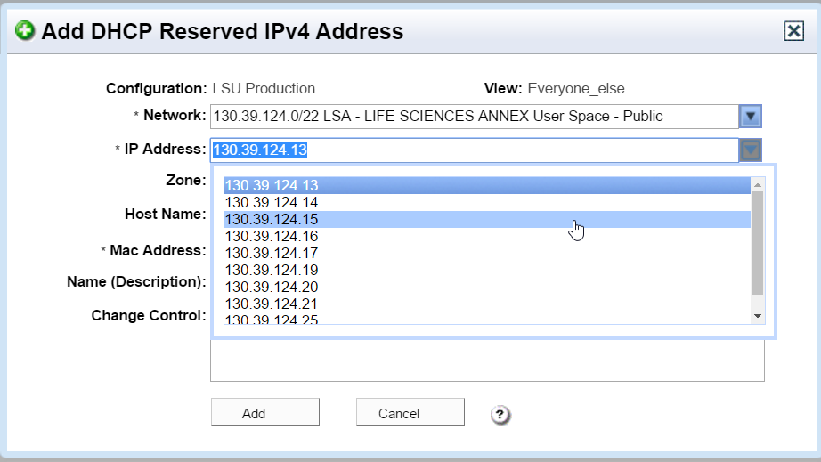 adding IP address to bluecat widget
