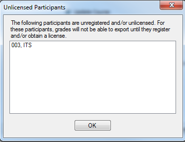 unlicensed participants warning