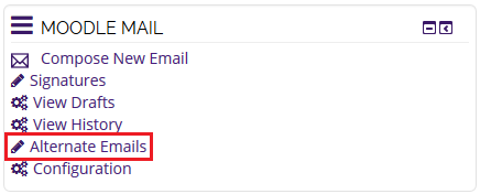 alternate email link in moodle mail