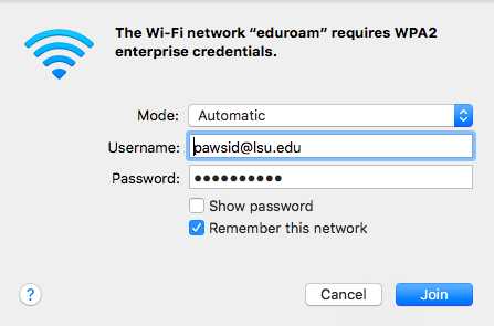 Wifi login on Mac OSX