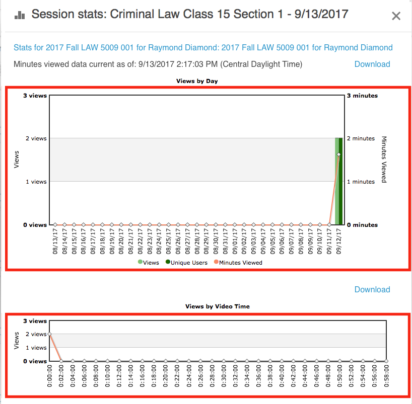 Panopto stats window