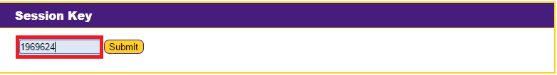 Session Key box with Submit underneath