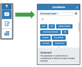 the quick marks option and the quick marks screen