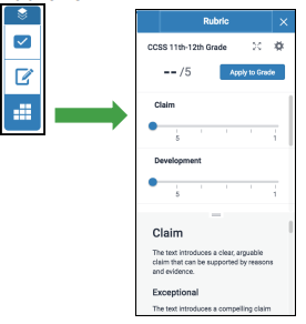 the rubric/form button and the rubric screen