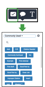 the quickmark button is selected and the commonly used quickmarks screen is shown